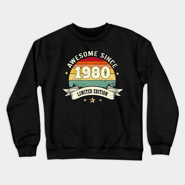 Awesome Since 1980 Crewneck Sweatshirt by Cooldruck